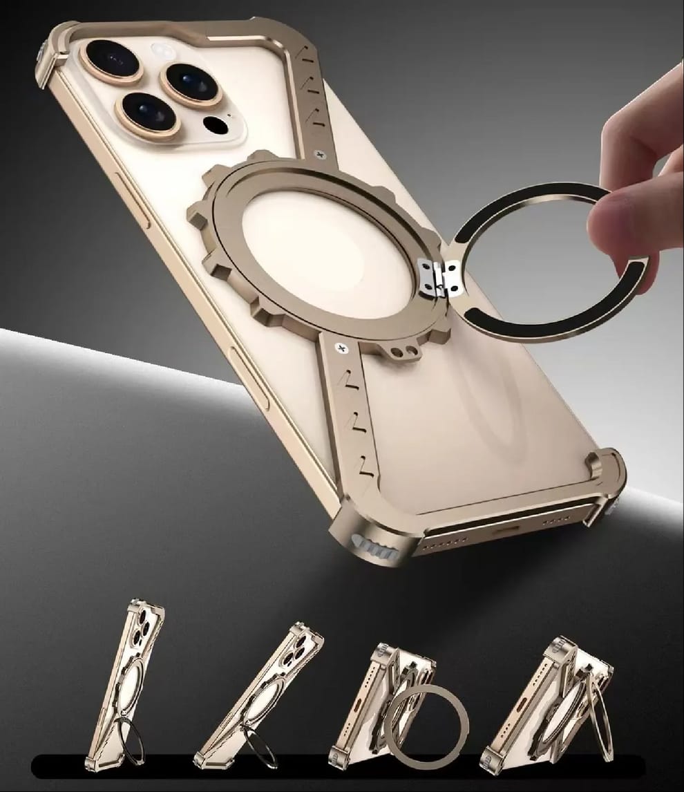 Z-Shape Gear Metal Magnetic Holder Case For iPhone
