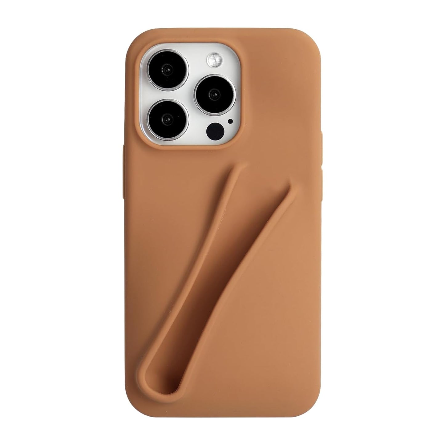 Premium Silicone Phone Cover With Lipstick Holder For iPhone