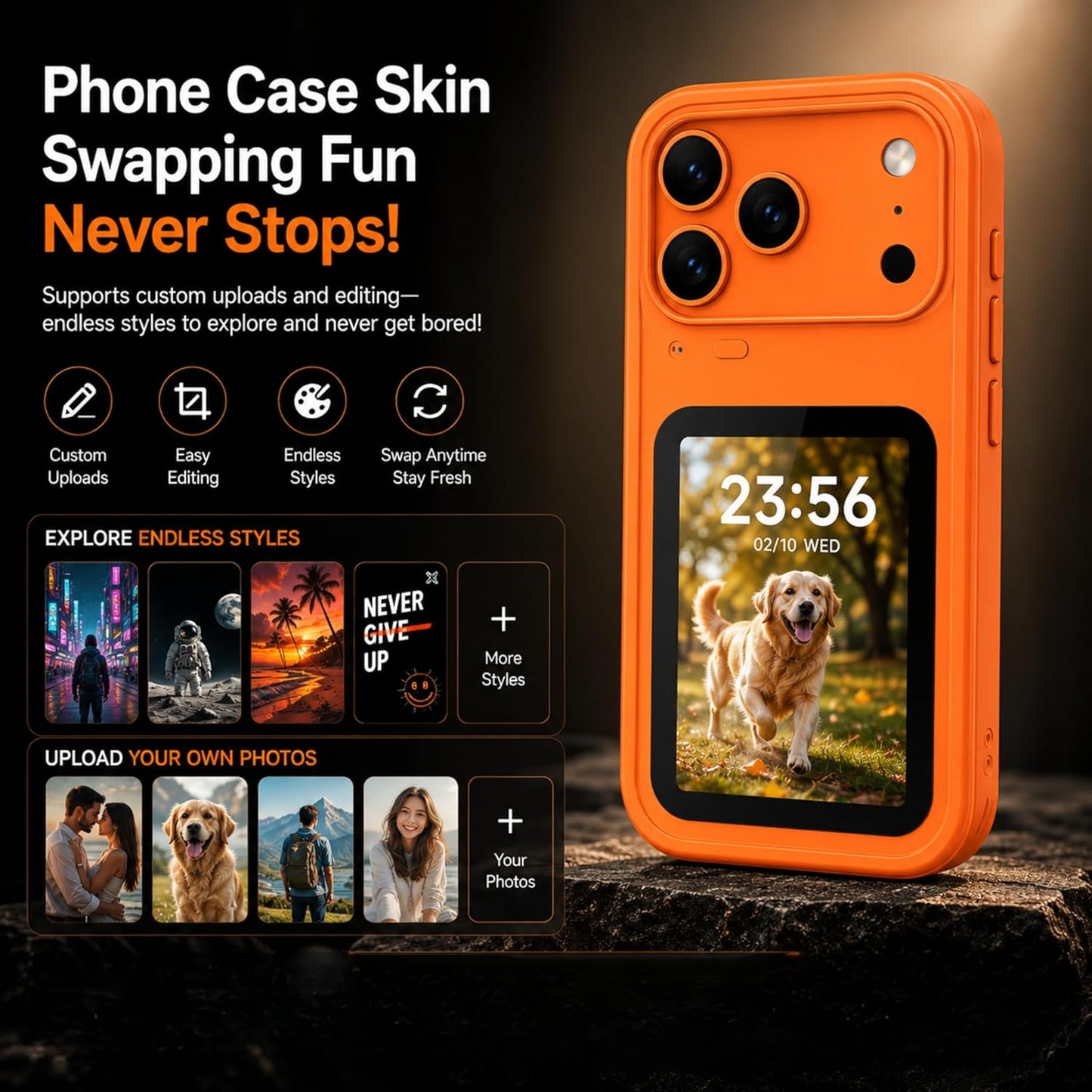 NFC Smart Display Hybrid Shockproof Protective Case for iPhone