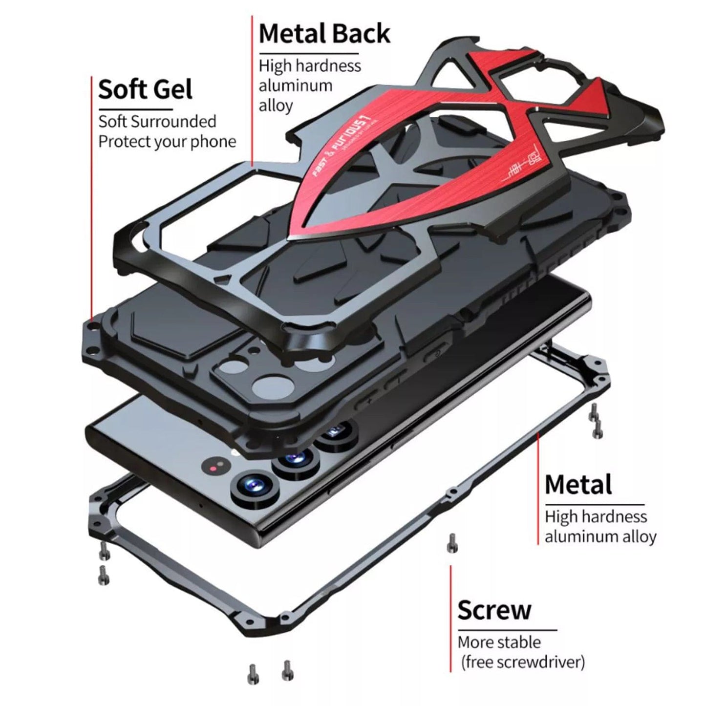 Armor Heavy Duty Shockproof Metal Case - Samsung
