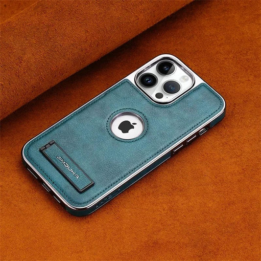 Exclusive Leather Bracket Holder Case For iPhone