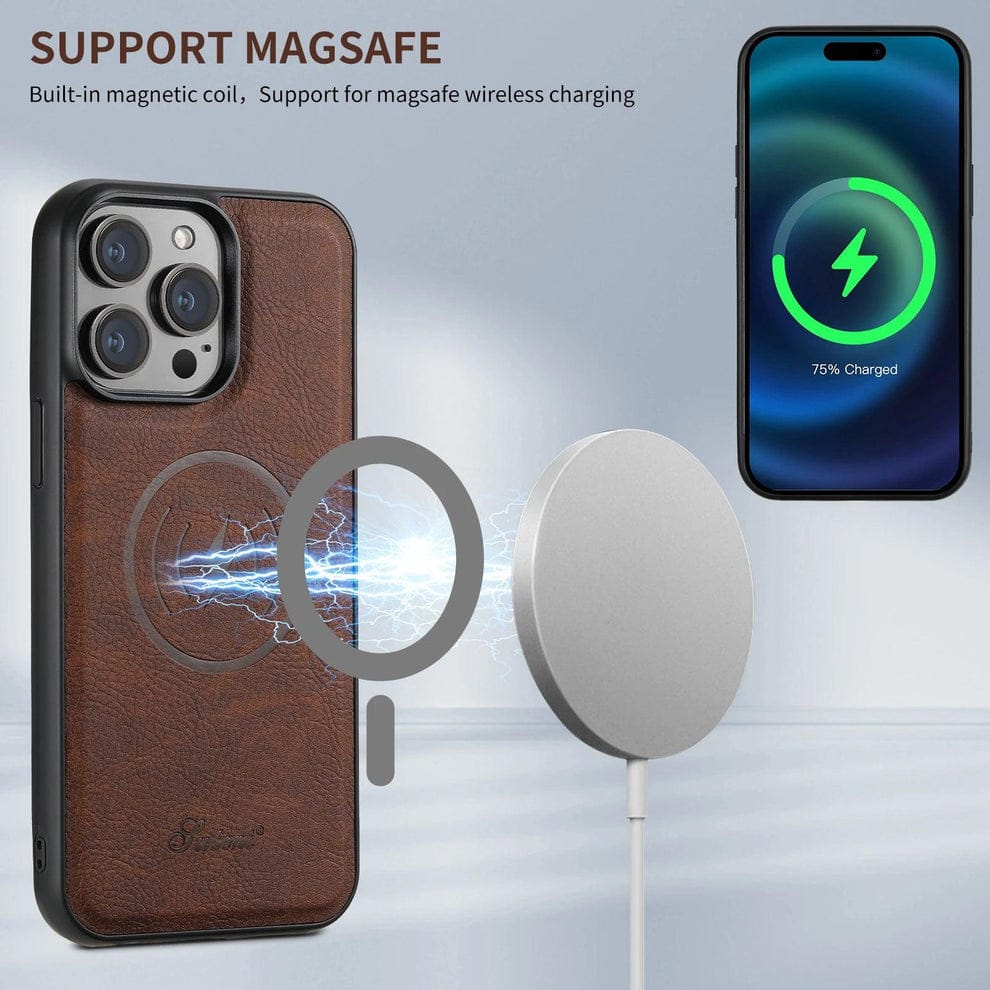 Premium Leather Magsafe Wallet Case for iPhone