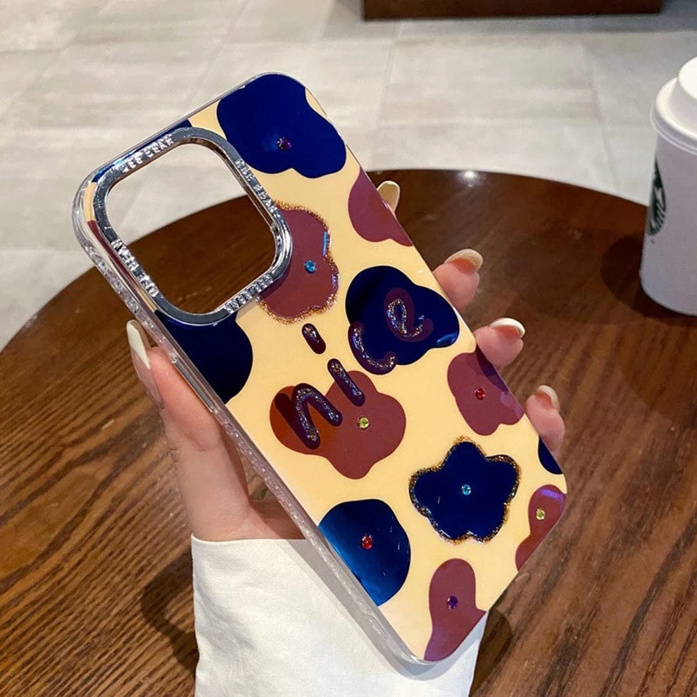 Sparkling Western Cow Print Phone Case For iPhone
