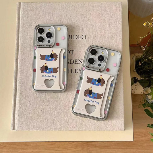 Playful Pooch Card Holder Case For iPhone