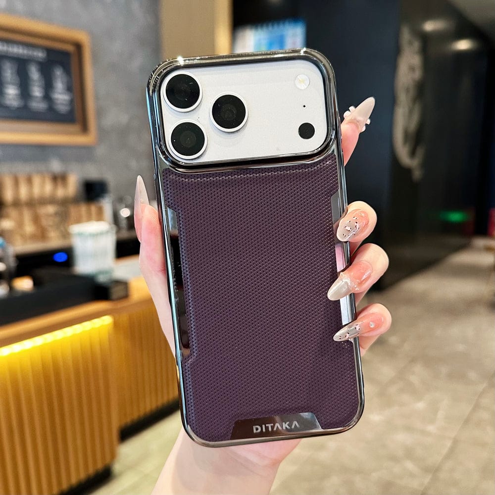 Metal Frame Leather Mesh Cover with Full Camera Protection