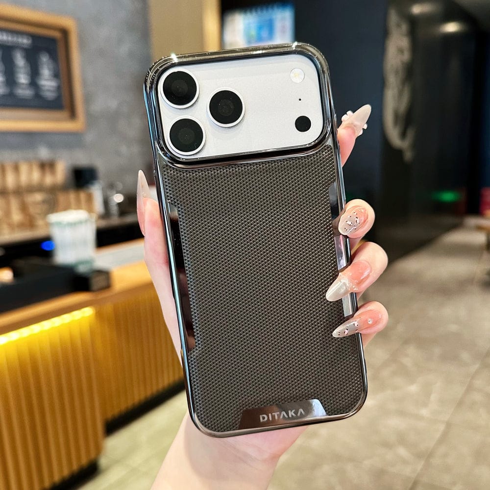 Metal Frame Leather Mesh Cover with Full Camera Protection