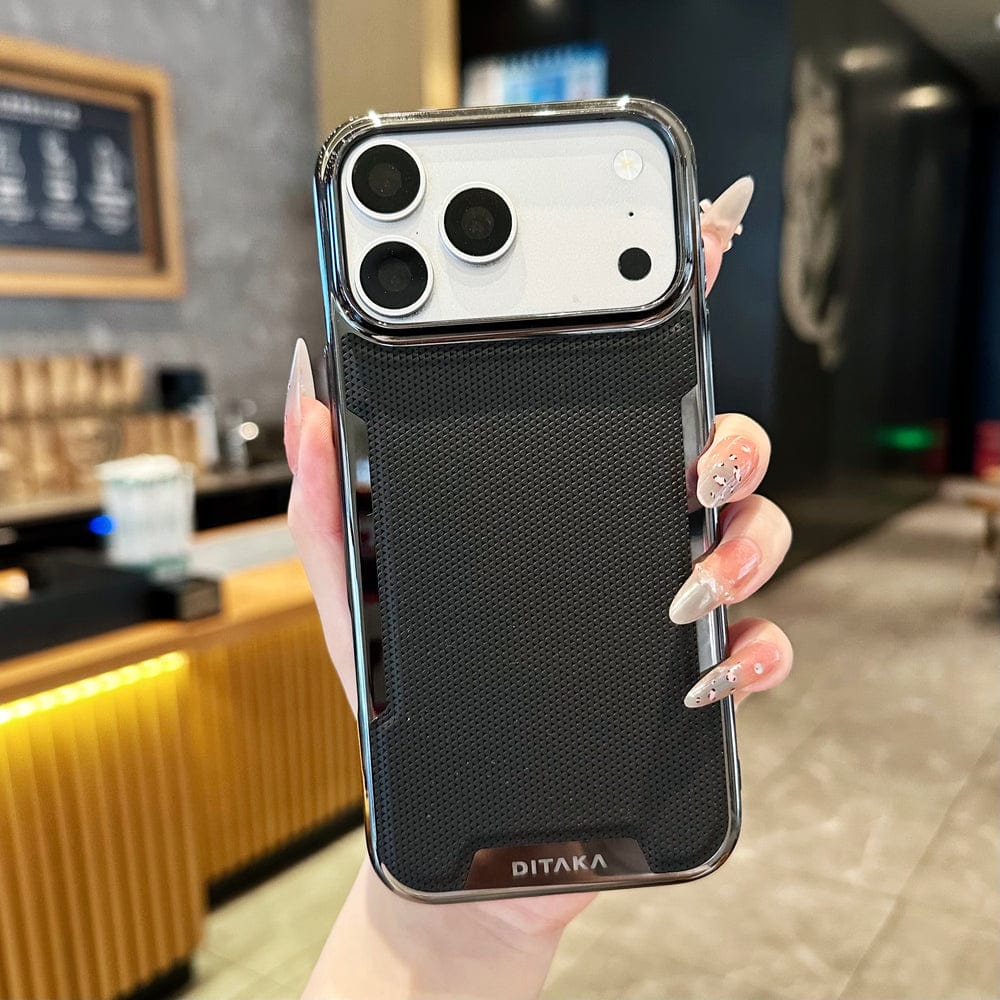 Metal Frame Leather Mesh Cover with Full Camera Protection