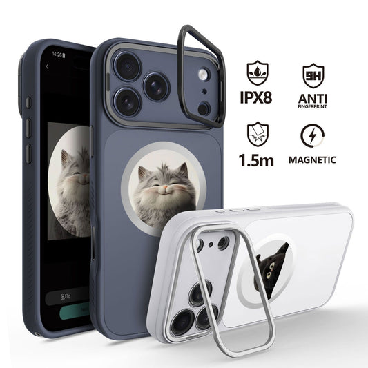 Ultra Thin Shockproof Magsafe Smart e-Ink Phone Case WIth Camera Lens Protection & Hidden Kickstand